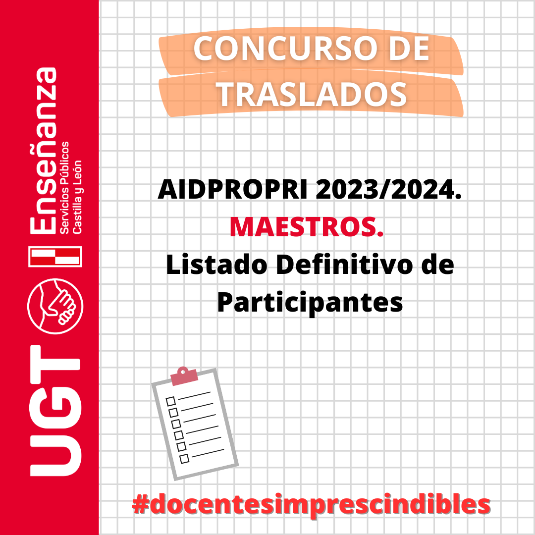 AIDPROPRI 2023/2024. Maestros. Listado Definitivo de Participantes