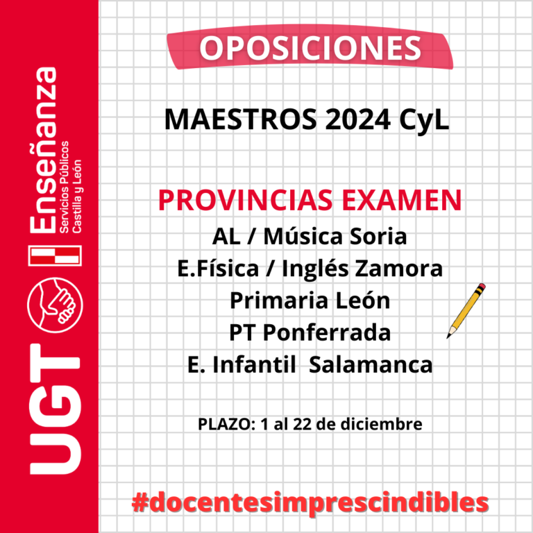 Oposiciones Maestros 2024. Provincias De Examen. - Educación Castilla Y ...