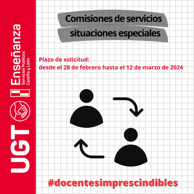 Concesión de comisiones de servicios en atención a situaciones especiales del profesorado. 2024/2025.