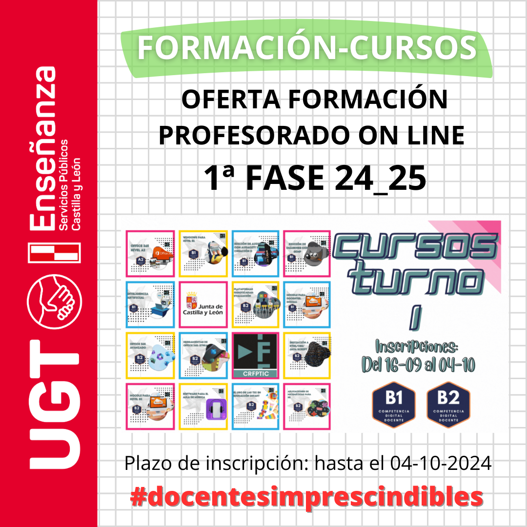 Oferta formación del profesorado on line. 1ª fase. Curso 24/25.