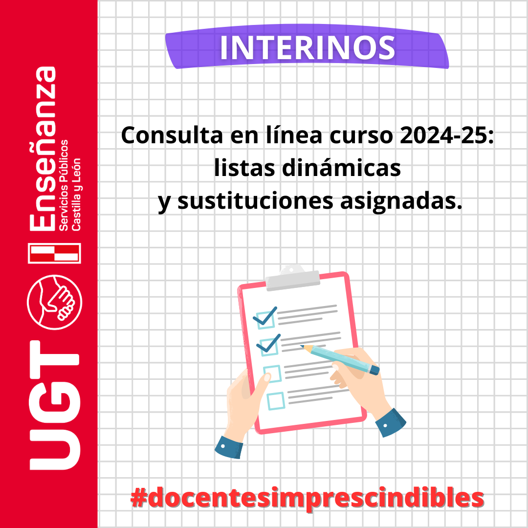 Interinos consulta en línea curso 2024-25: Listas dinámicas y sustituciones asignadas