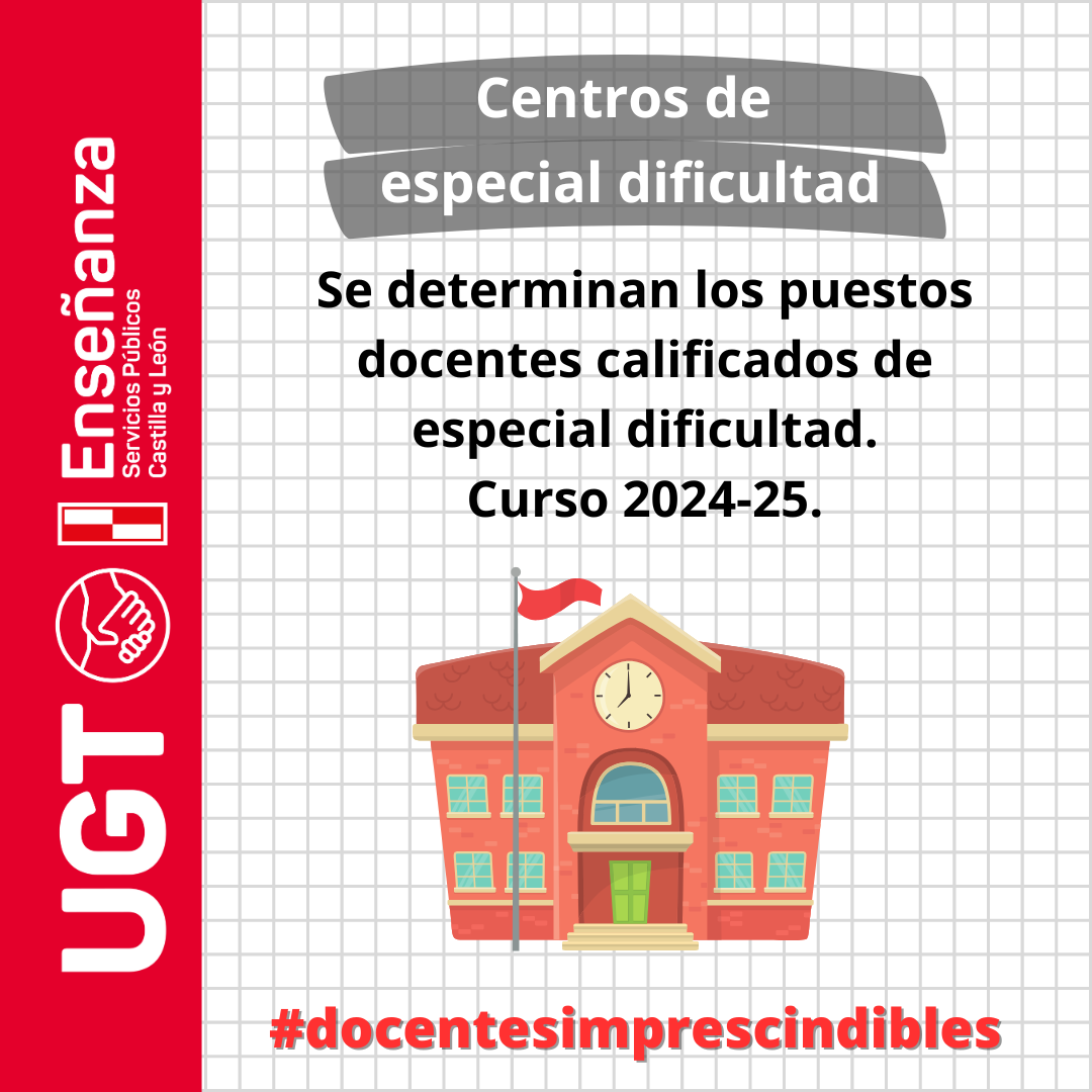 PUESTOS DOCENTES CALIFICADOS DE ESPECIAL DIFICULTAD PARA EL CURSO 2024 / 2025