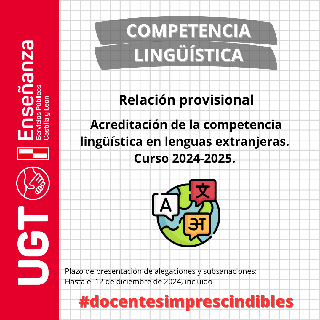 Acreditación de la competencia lingüística en lenguas extranjeras. Curso 2024-2025. Relación provisional