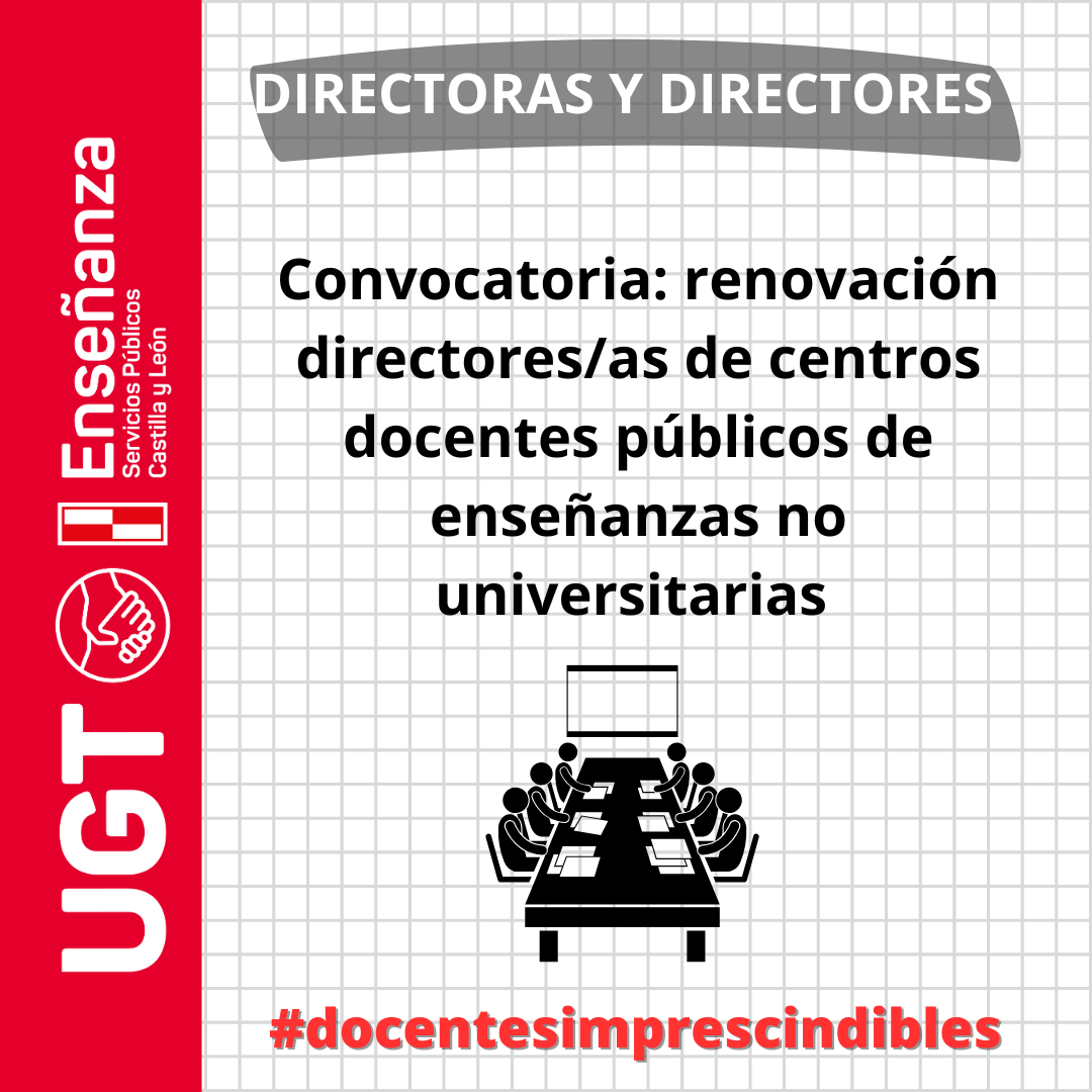 Convocatoria renovación de los cargos de directores y directoras de los centros docentes públicos.