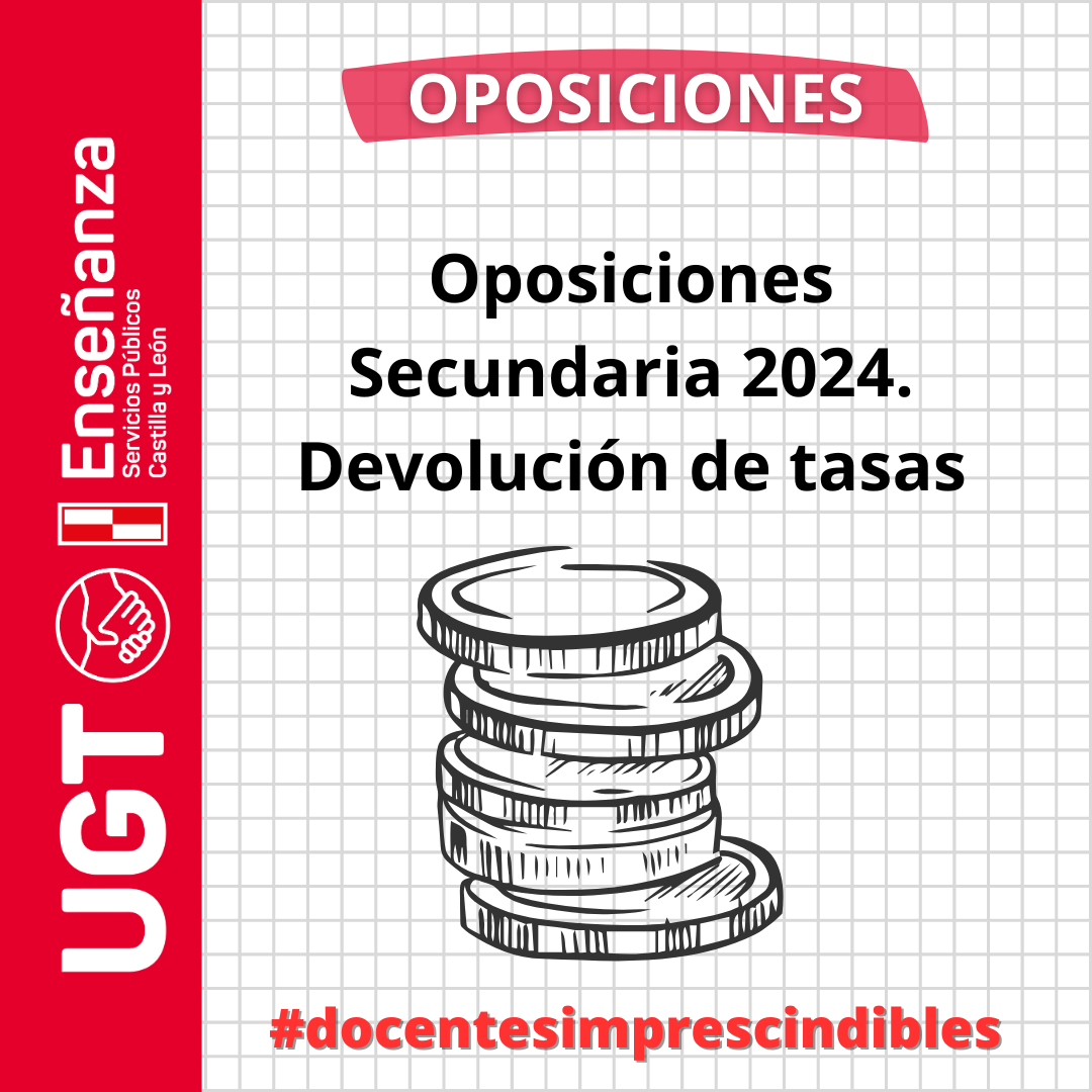 Oposiciones Secundaria 2024. Devolución de tasas