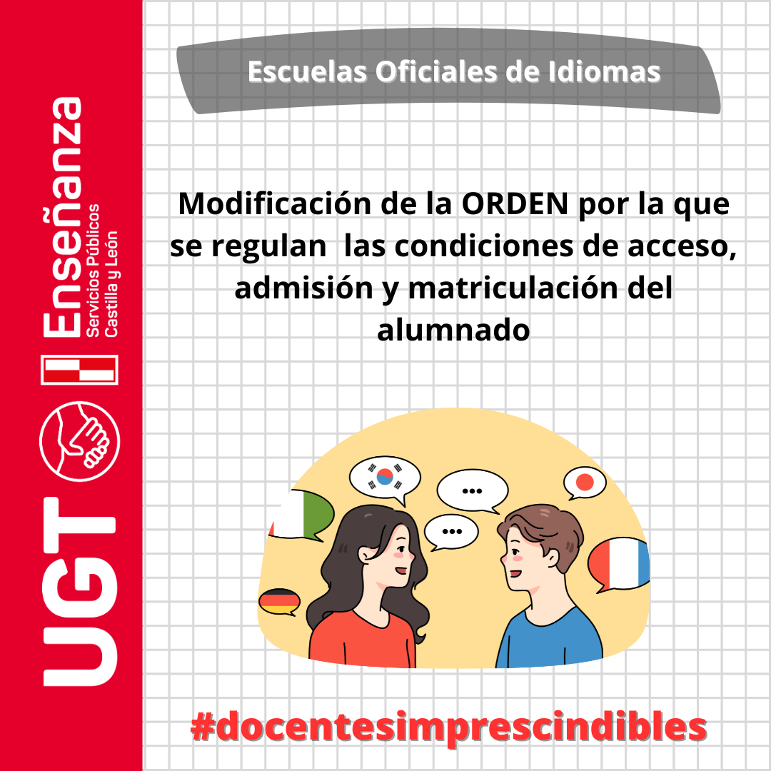 EOI. Modificación de la ORDEN por la que se regulan las condiciones de acceso, admisión y matriculación del alumnado.