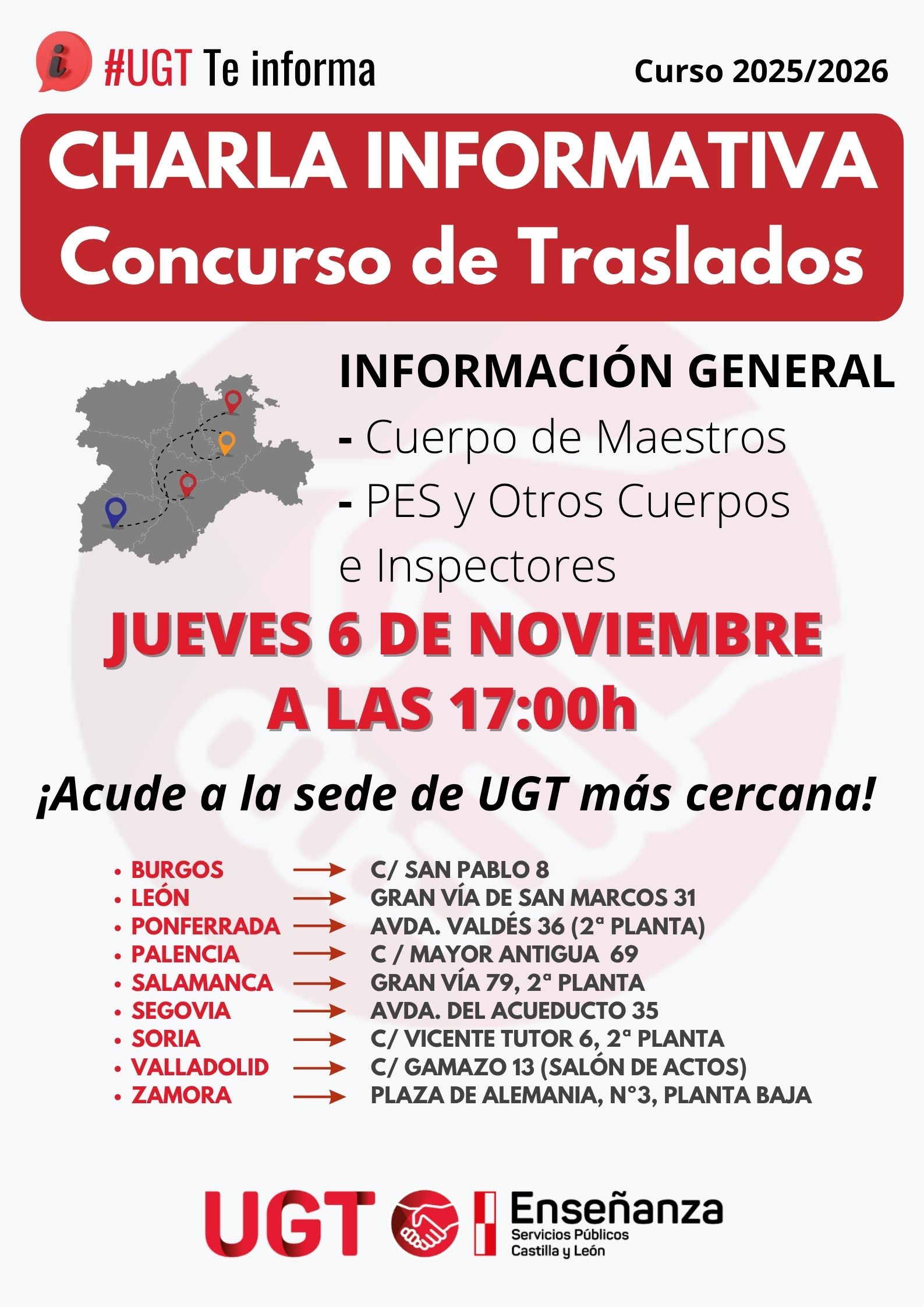 CONCURSO DE TRASLADOS: CHARLA INFORMATIVA
