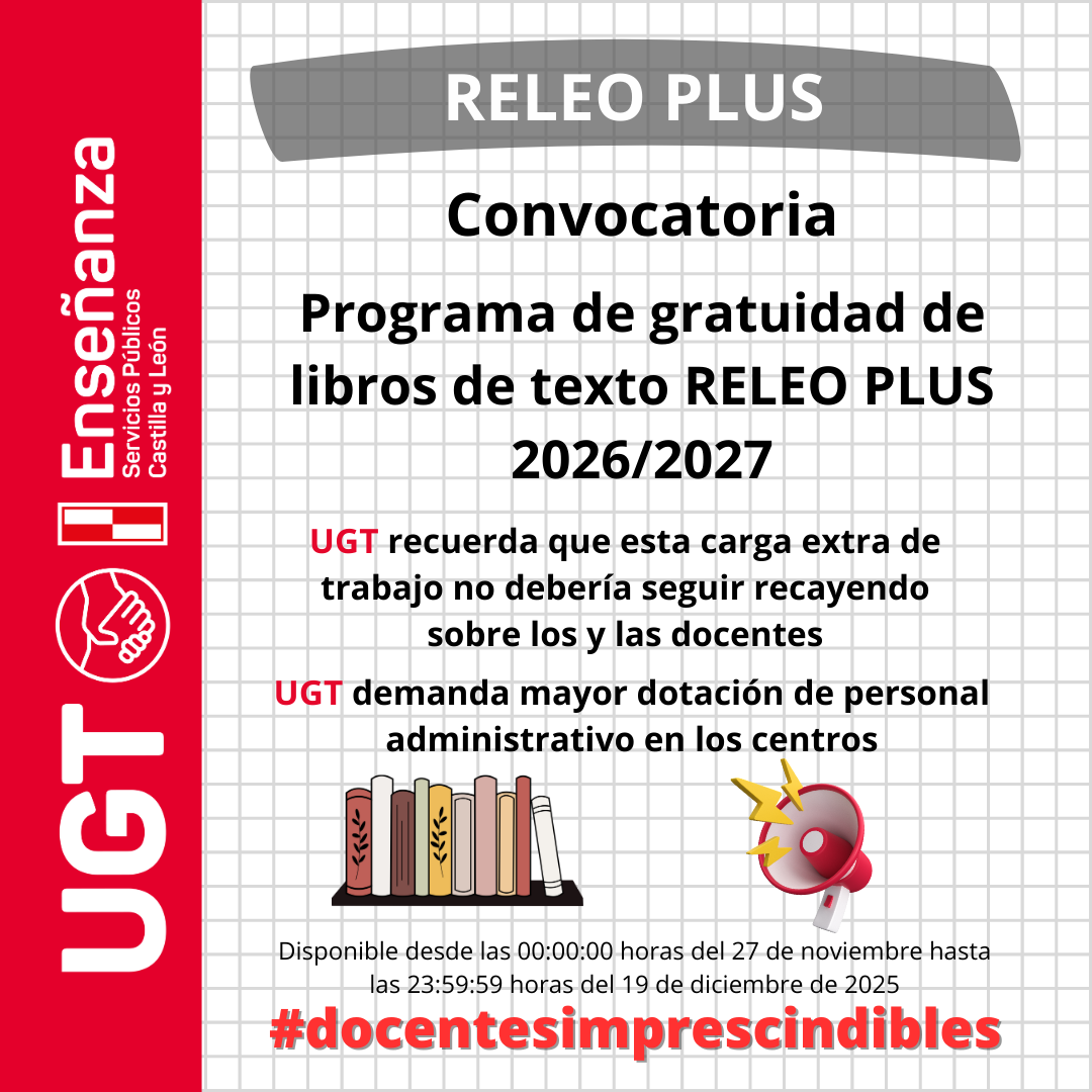 Programa de gratuidad de libros de texto RELEO PLUS 2026/2027. Convocatoria