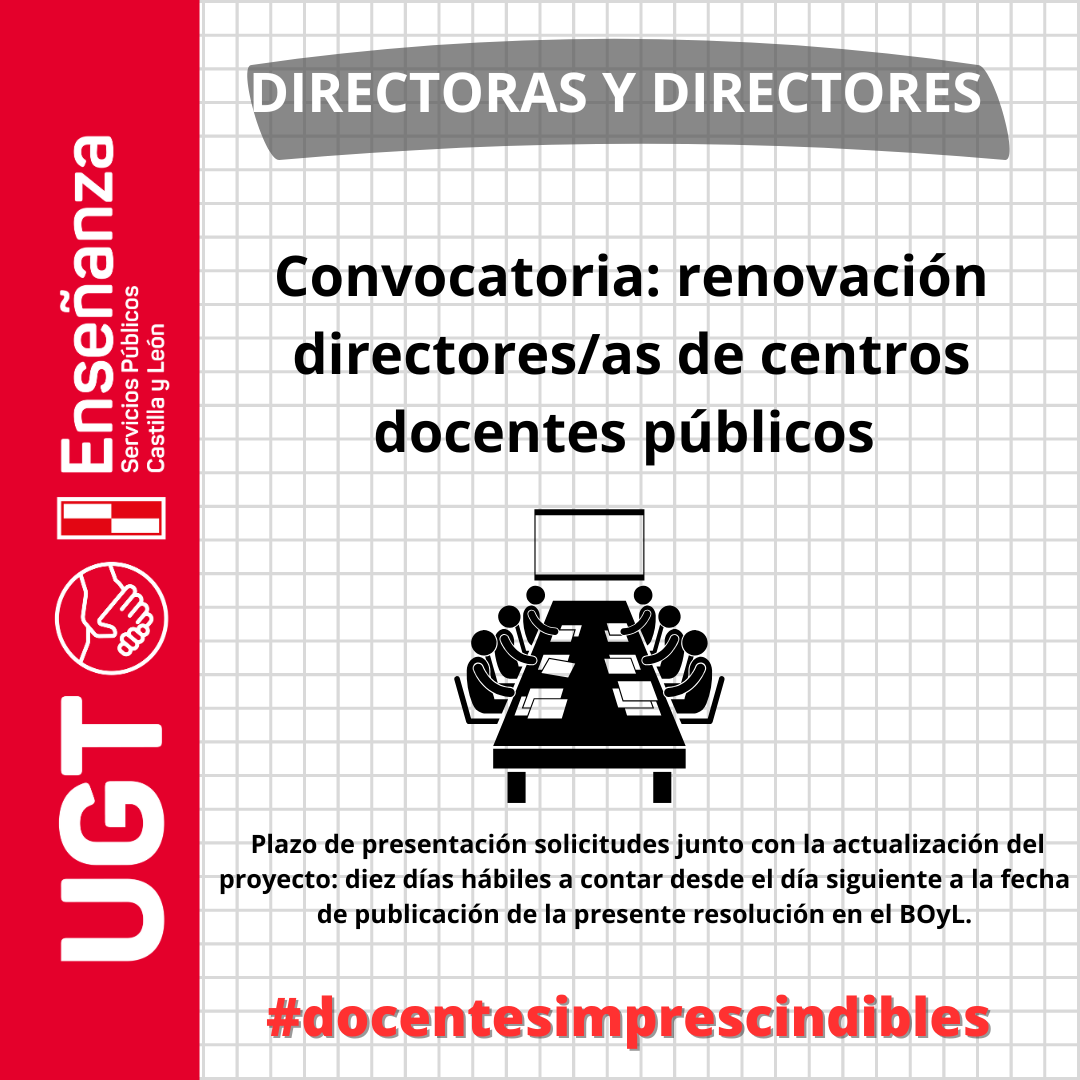 Renovación del cargo de directores y directoras de centros docentes