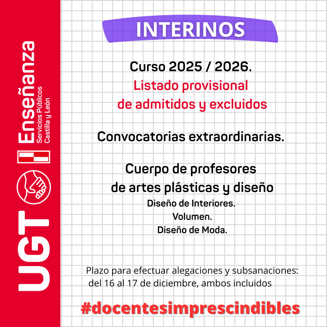 Convocatorias extraordinarias: Listados provisionales de admitidos y excluidos de varias especialidades.