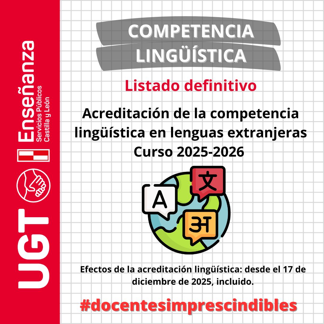 Acreditación de la competencia lingüística en lenguas extranjeras. Curso 2025-2026. Listado definitivo