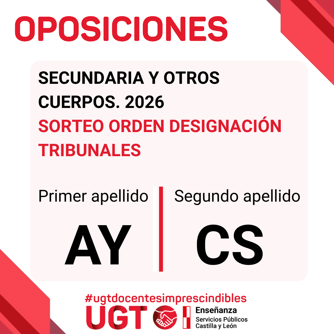 Resultado del sorteo público para determinar el orden de designación de los tribunales. Todos los cuerpos. Oposiciones 2026.