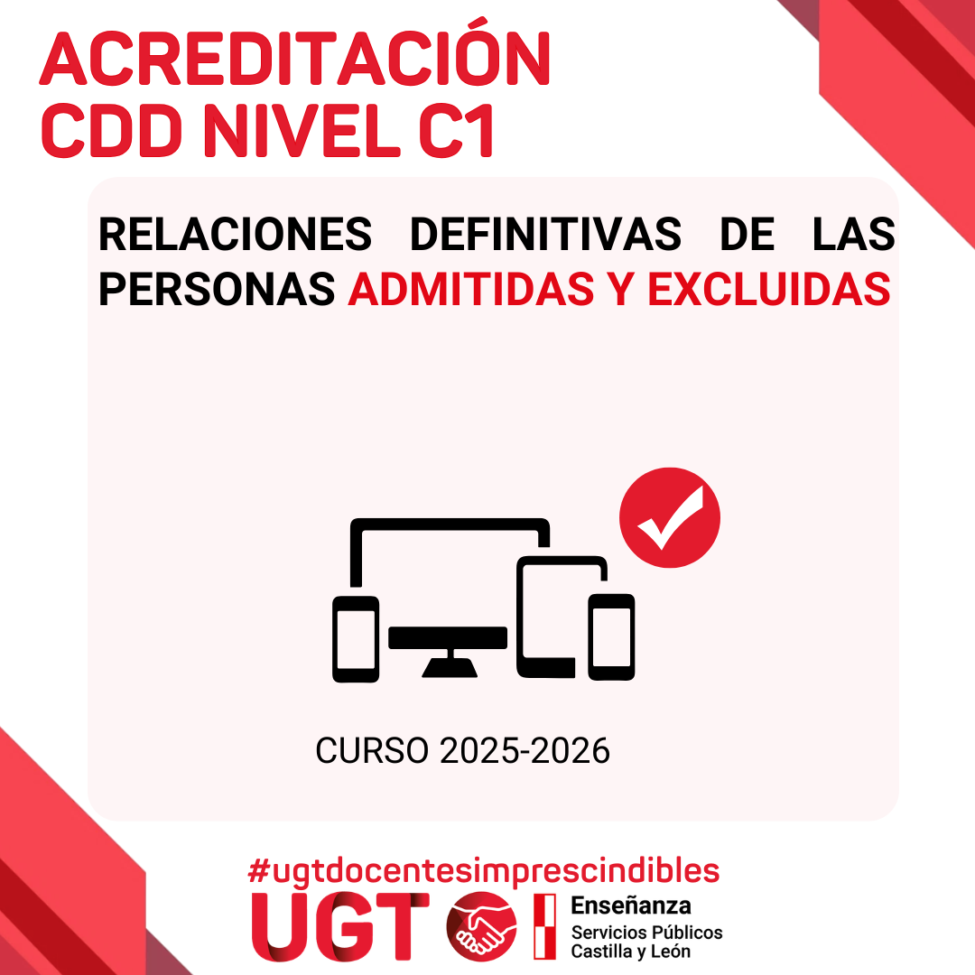 Relaciones definitivas de las personas admitidas y excluidas en la acreditación CDD nivel C1