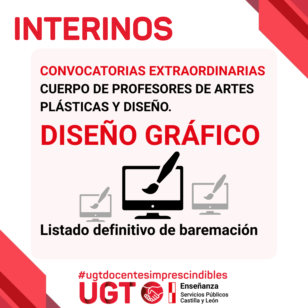Convocatorias extraordinarias. Cuerpo de profesores de artes plásticas y diseño. Diseño gráfico. Listado definitivo de baremación