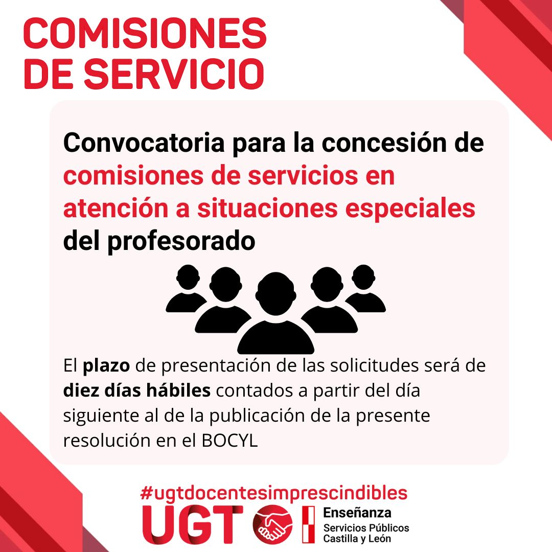 Convocatoria para la concesión de comisiones de servicios en atención a situaciones especiales del profesorado para el curso 2026/2027