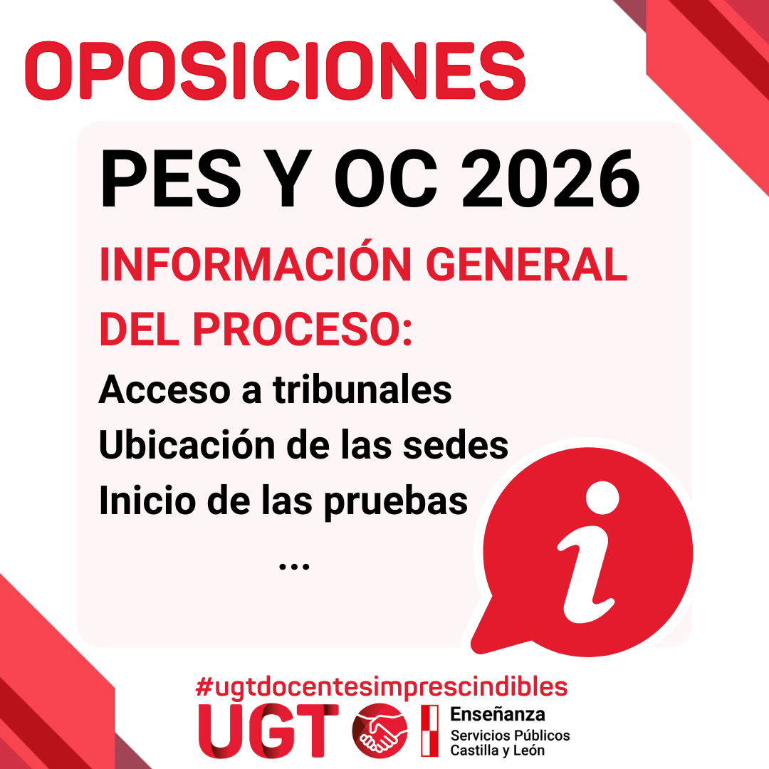 Oposiciones 2026. PES y OC: INFORMACIÓN DE TODO EL PROCESO