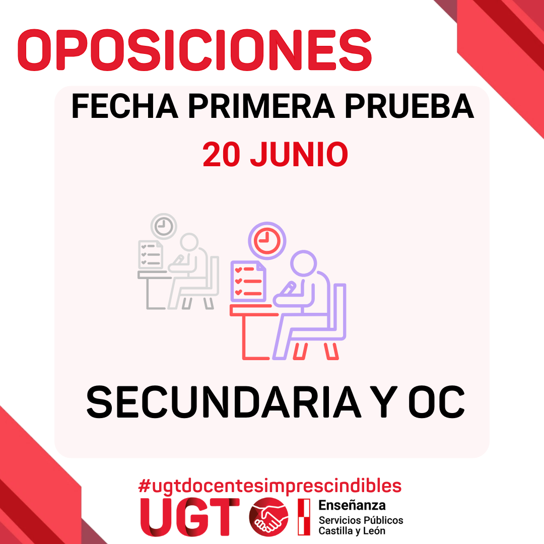 OPOSICIONES 2026. SECUNDARIA Y OC. FECHA PARA LA PRIMERA PRUEBA DE LA FASE DE OPOSCIÓN