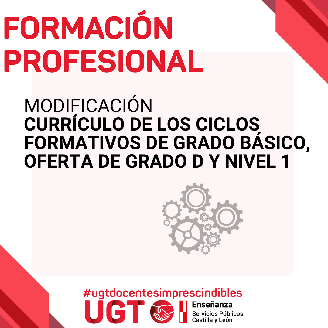 Modificación. Currículo de los ciclos formativos de grado básico, correspondiente a la oferta de grado D y nivel 1, del sistema de formación profesional