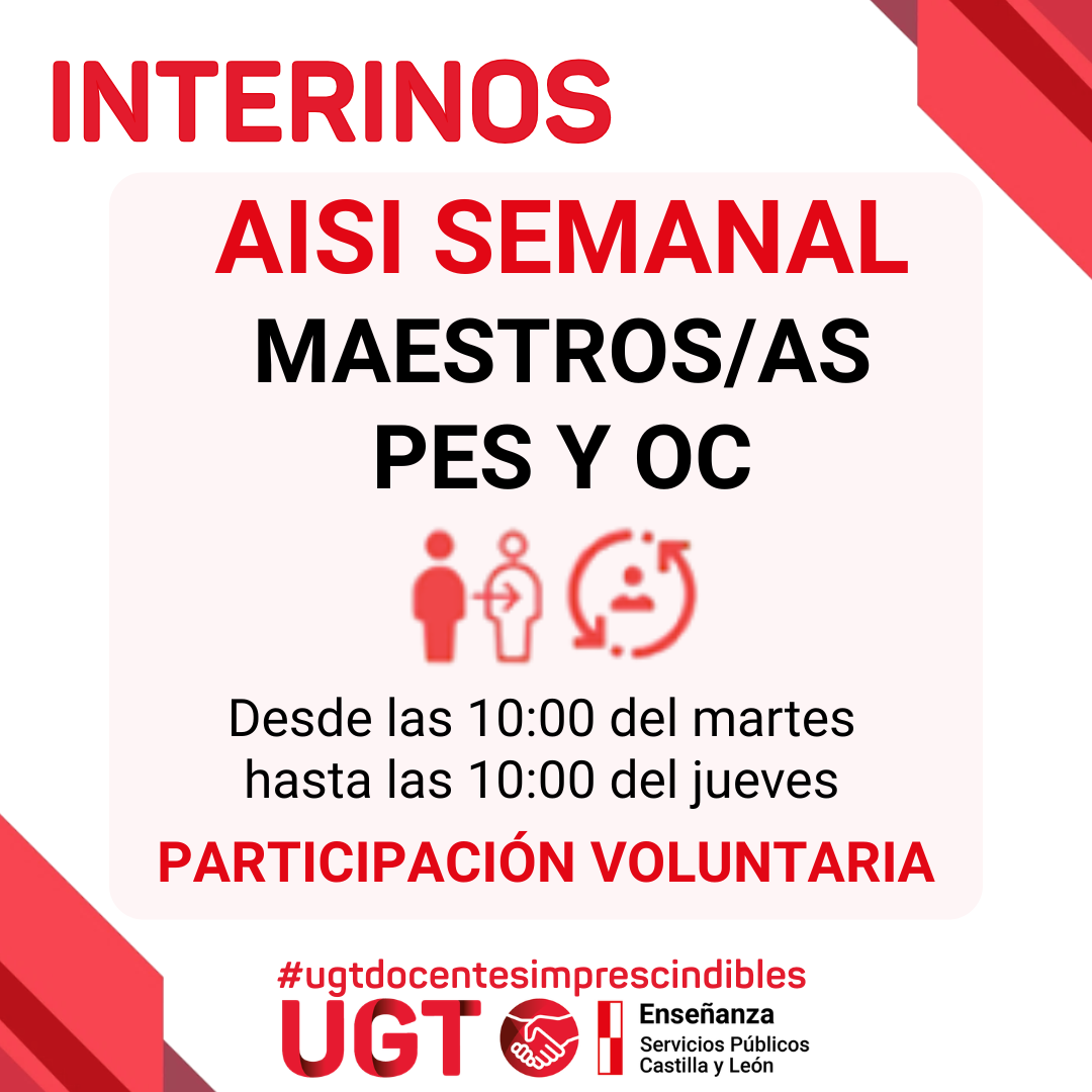 AISI semana del 11 al 15 de mayo de 2026. Maestros, PES y OC