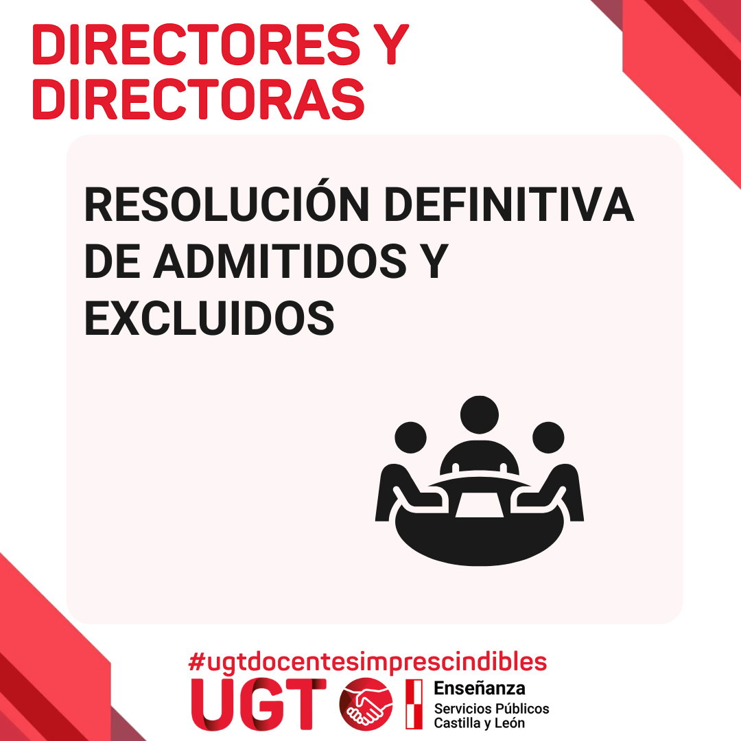 Selección y nombramiento de Directores: Listados definitivos de admitidos y excluidos