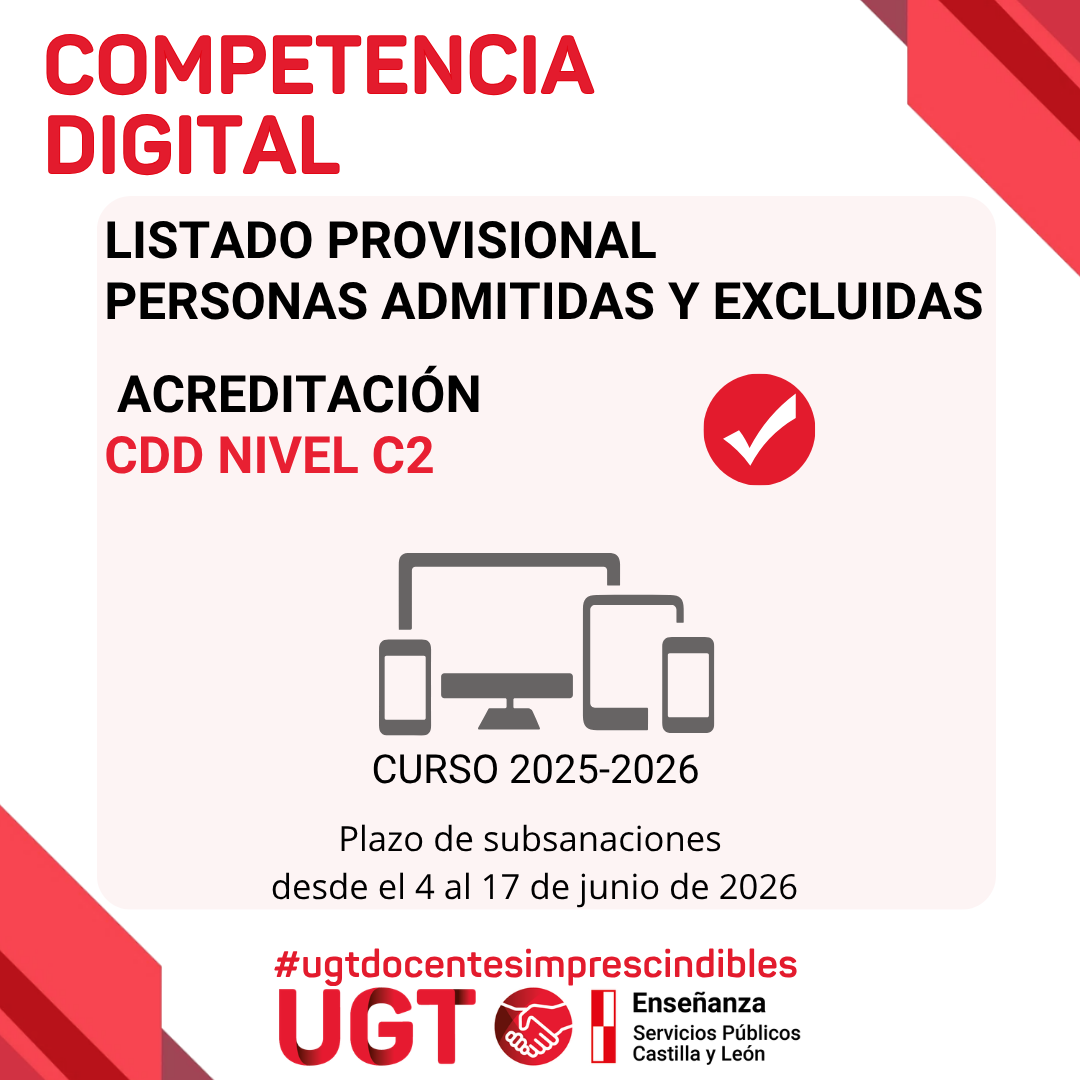 Acreditación CDD Nivel C2 – Curso 2025-26. Listado provisional de personas admitidas y excluidas.