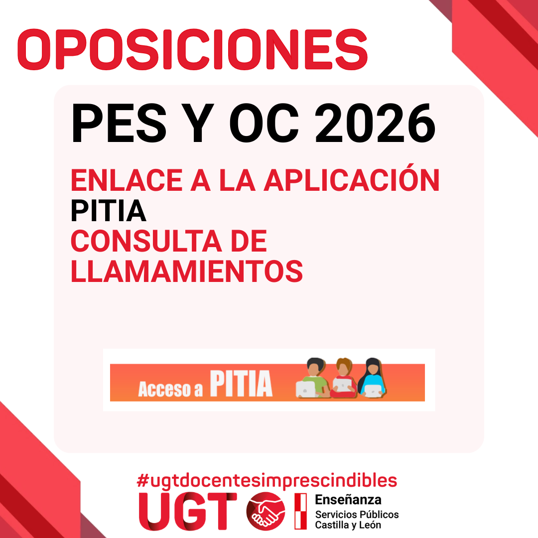 Oposiciones 2026. Secundaria y OC. Enlace a la aplicación PITIA de consulta de llamamientos