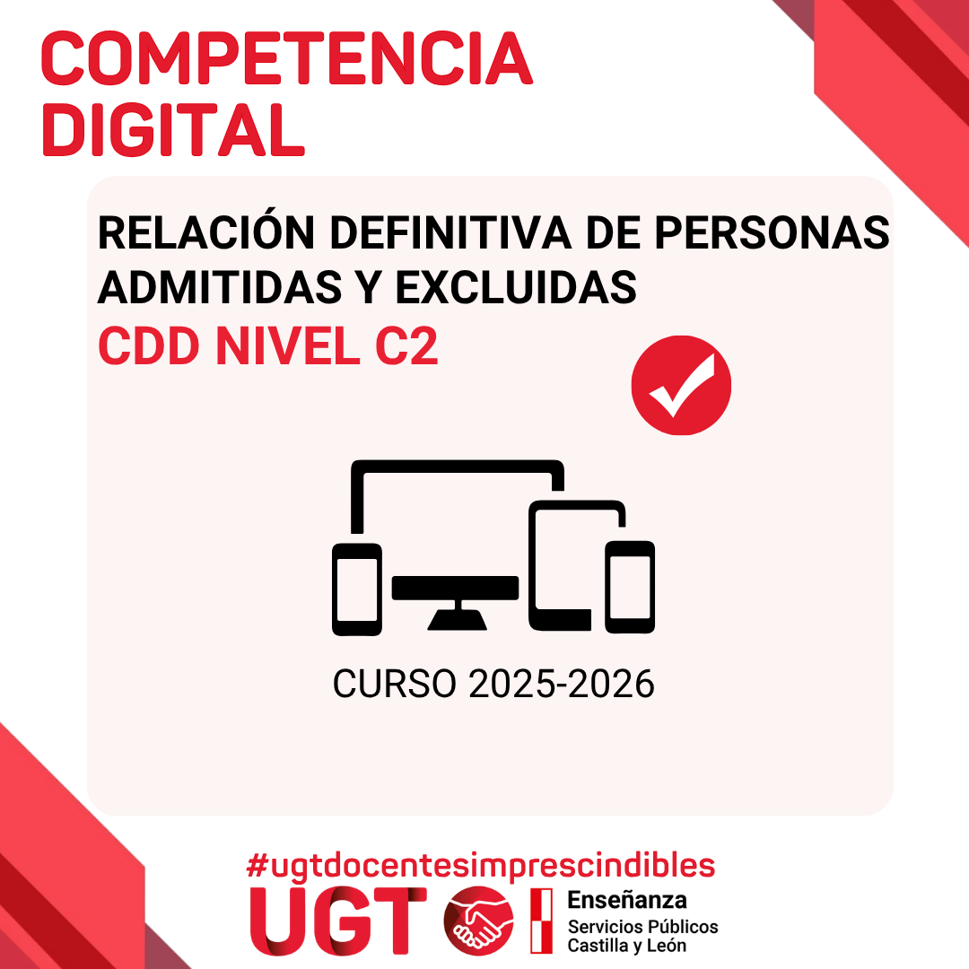 Acreditación CDD Nivel C2 – Curso 2025-26. Relación definitiva de personas admitidas y excluidas