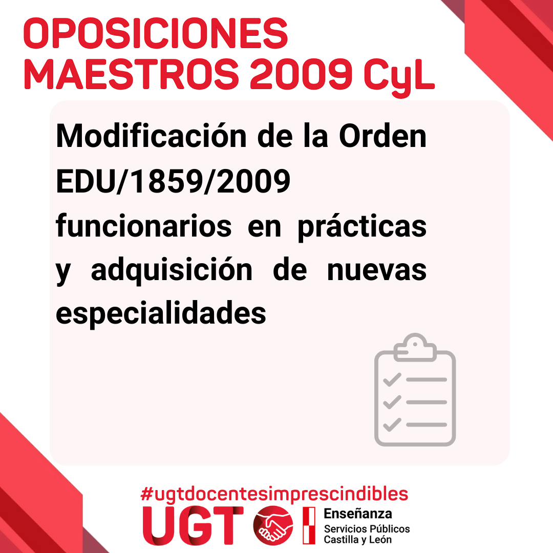Modificación de la Orden EDU/1859/2009, de 17 de septiembre, por la que se nombran funcionarios en prácticas del cuerpo de maestros a los aspirantes seleccionados