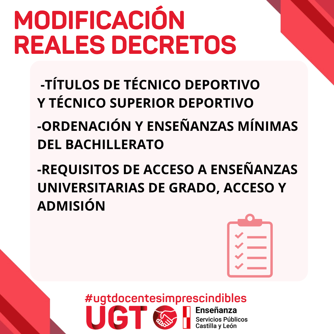 MODIFICACIÓN REALES DECRETOS