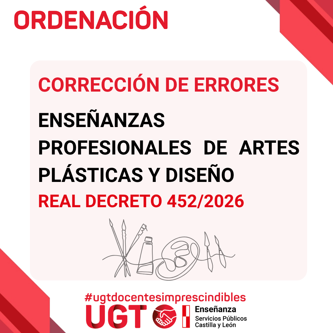 Corrección de errores. RD 452/2026 de las Enseñanzas Profesionales de Artes Plásticas y Diseño.