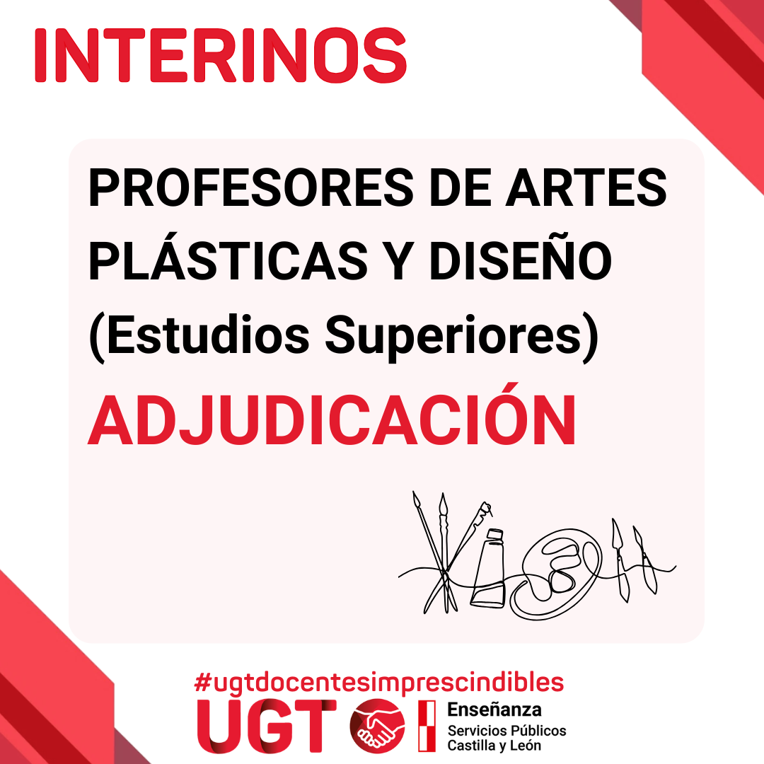 Interinos. Curso 2026 / 2027. Profesores de Artes Plásticas y Diseño (Estudios Superiores). Adjudicación