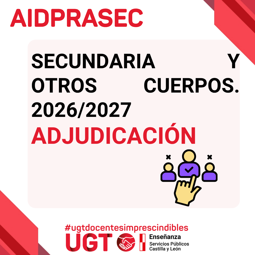 AIDPRASEC 2026 / 2027. Secundaria y otros cuerpos. Adjudicación