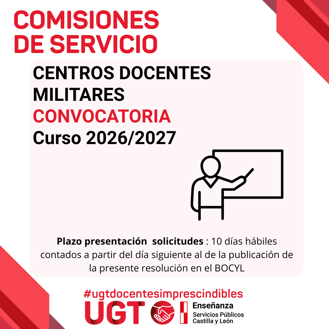 Convocatoria Comisiones de Servicios en Centros Docentes Militares en Cyl. Curso 2026/27
