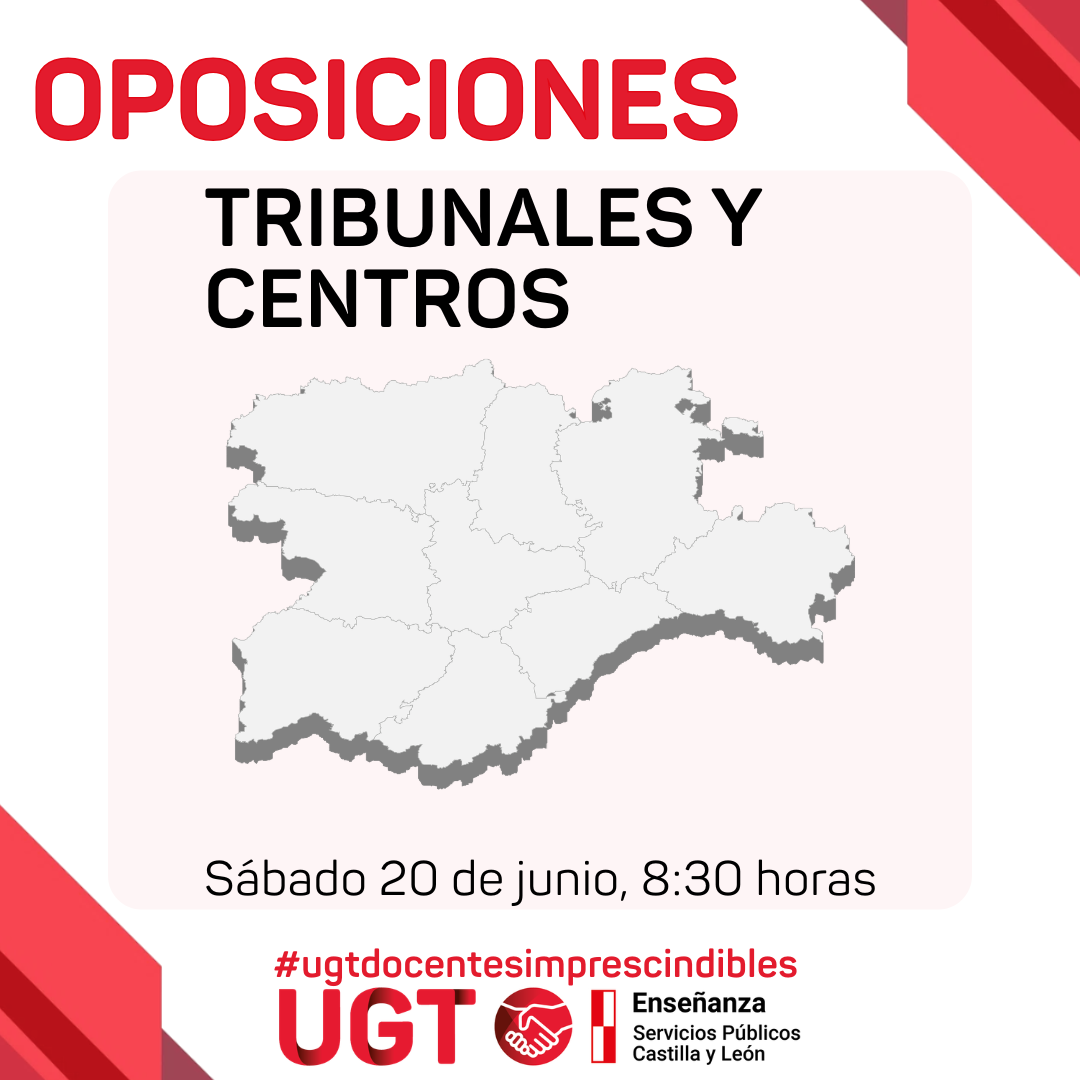 OPOSICIONES 2026: DISTRIBUCION TRIBUNALES Y CENTROS DE DESARROLLO DE LAS PRUEBAS