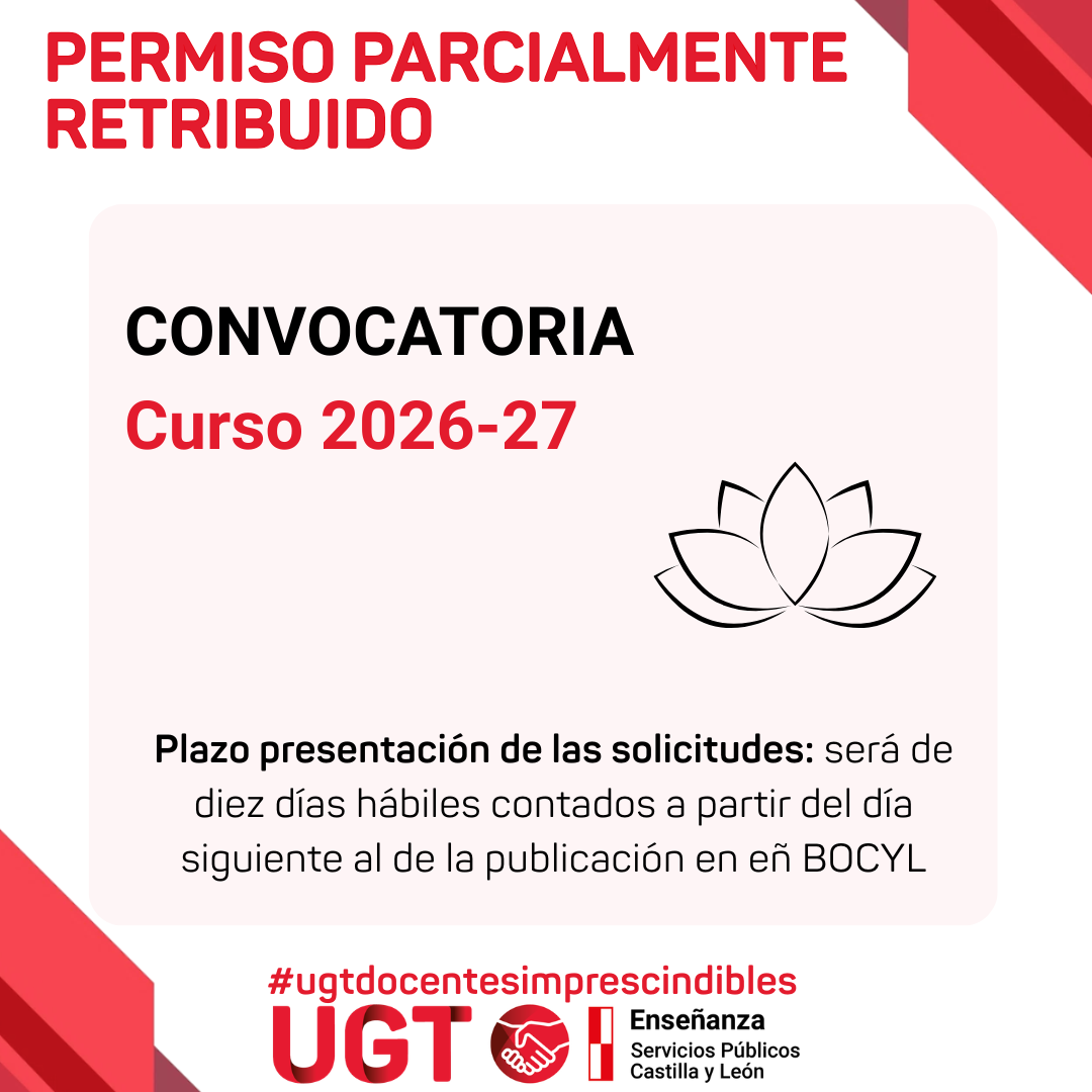 Convocatoria permiso parcialmente retribuido. Curso 2026-27