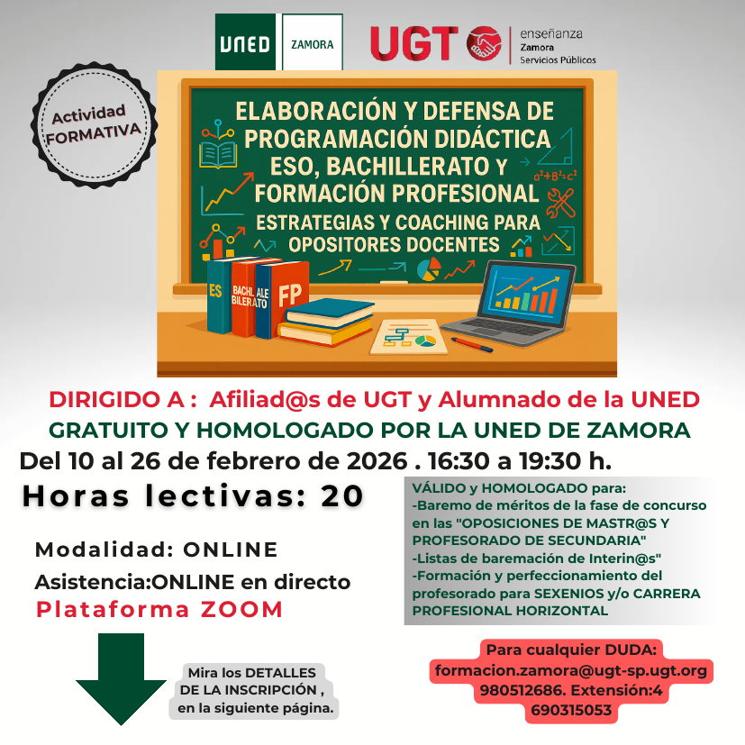 Curso Elaboración y defensa de programación didáctica ESO, Bachillerato y Formación Profesional.                                                                                     Estrategias y Coaching para Opositores Docentes.